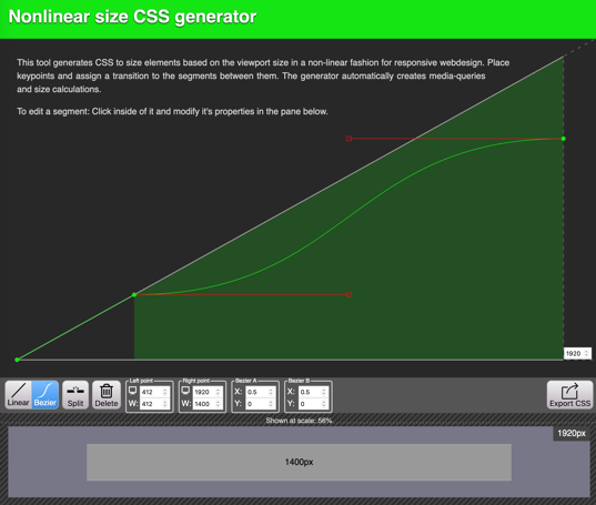 Nonlinear CSS generator GUI